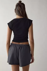 Out From Under Sally Square Neck Seamless Knit Henley Tee