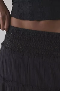 Kimchi Blue Ellie Crochet Waistline Tiered Maxi Skirt