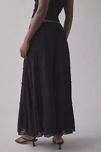 Kimchi Blue Ellie Crochet Waistline Tiered Maxi Skirt