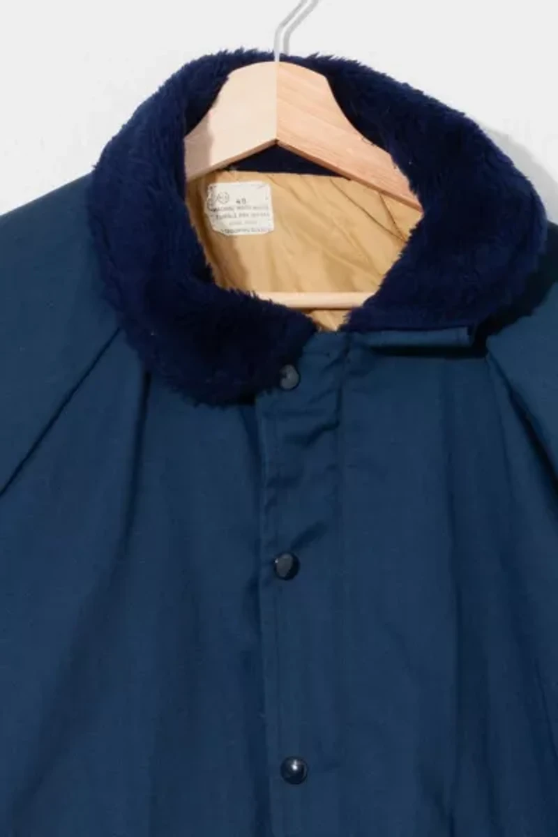 Vintage 1970s Furry Collar Deck Jacket