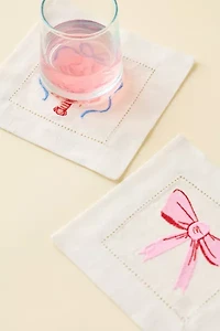Icon Embroidered Fabric Coaster Set