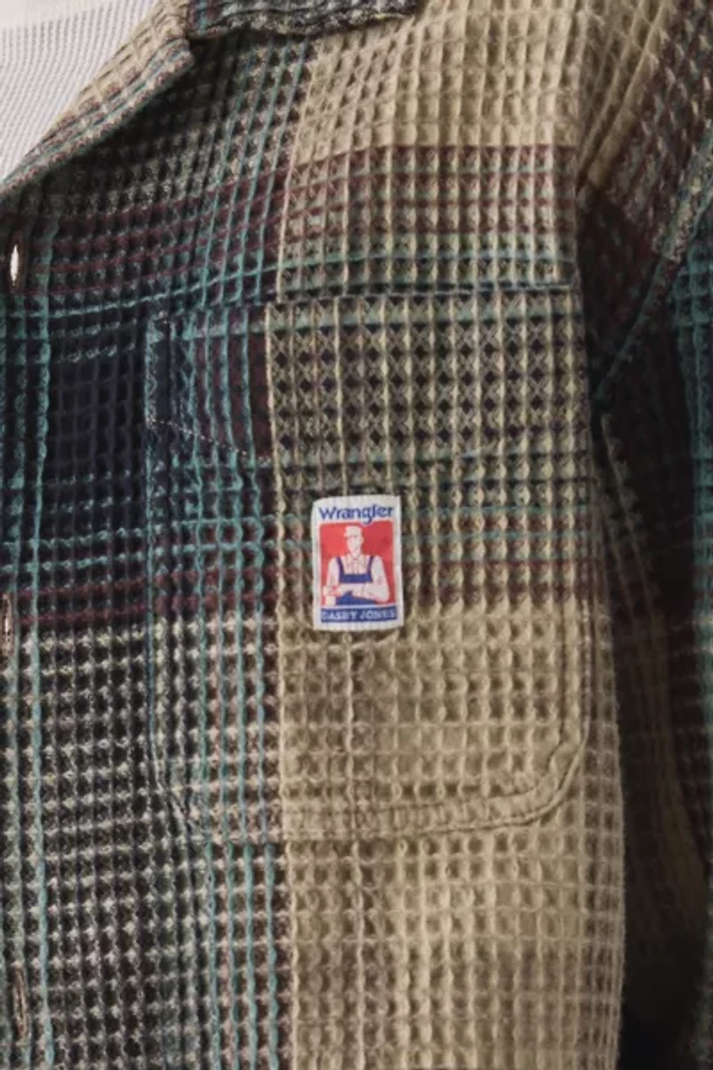 Wrangler Western Waffle Plaid Long Sleeve Shirt