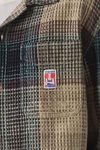 Wrangler Western Waffle Plaid Long Sleeve Shirt