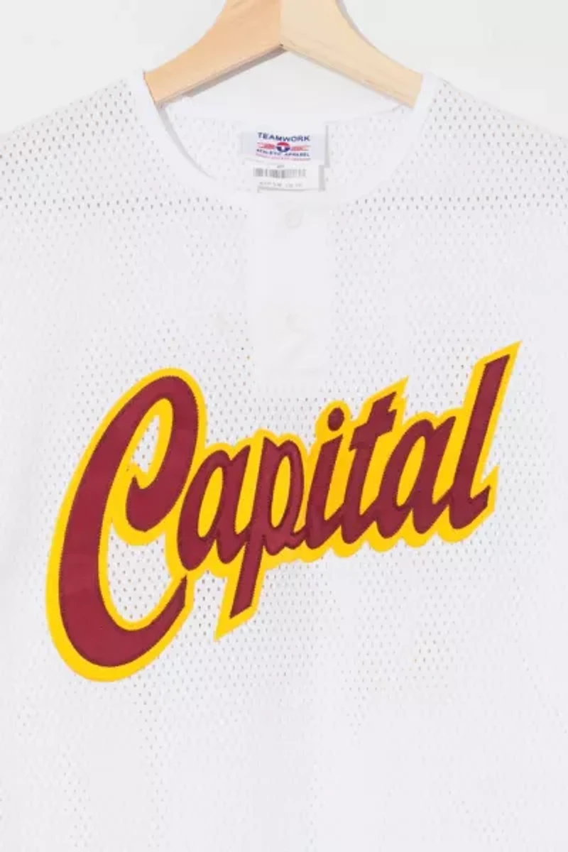 Vintage 1990s Distressed Capital Mesh Baseball Jersey