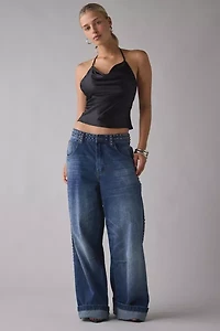 UO Deja Satin Cowl Neck Halter Cami