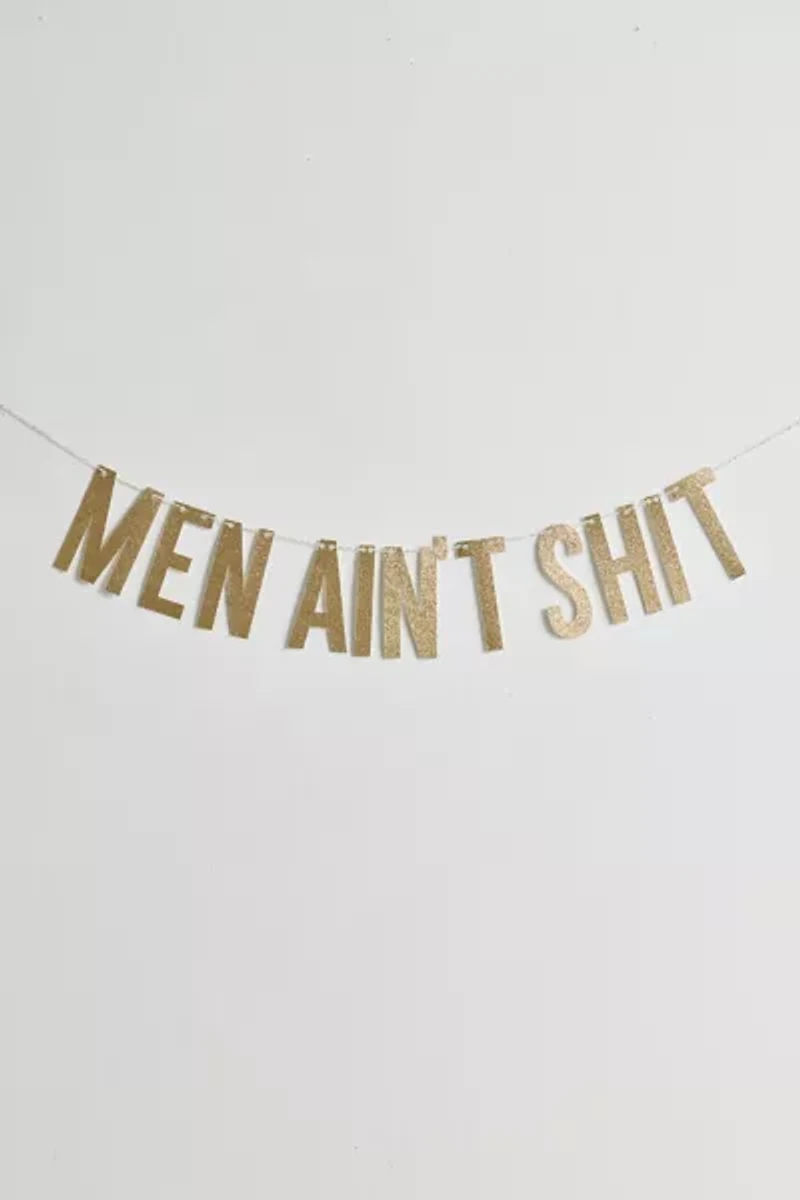 Valentine’s Day Men Ain’t S*** Glitter Banner