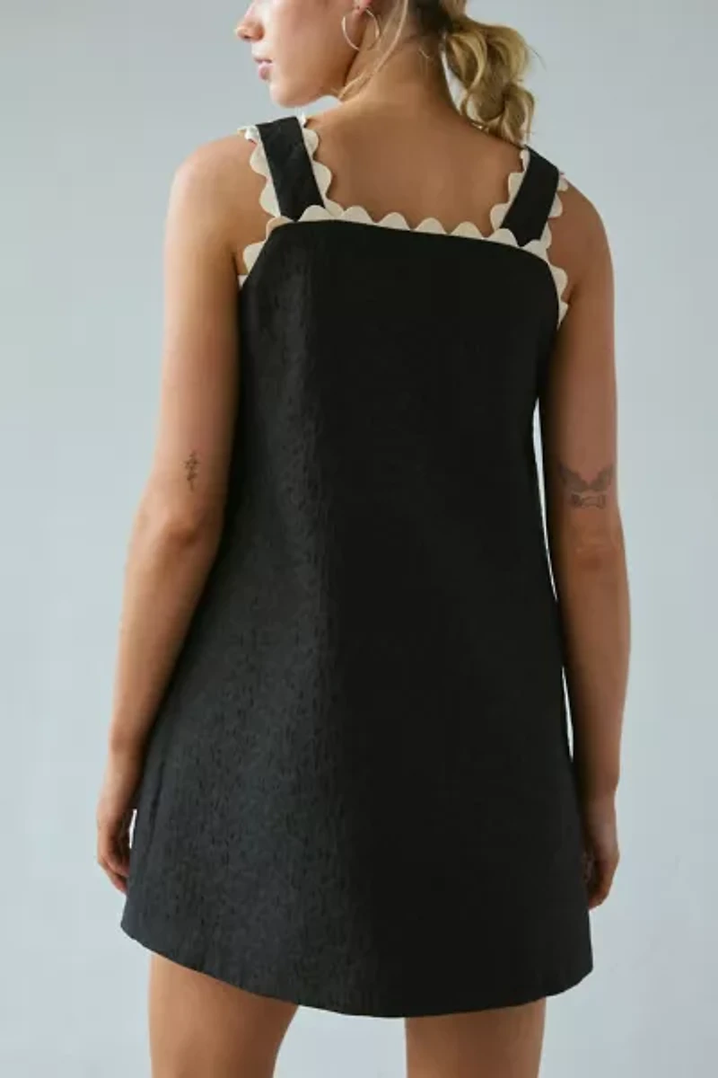 Sister Jane Swallow Hearts Applique Button-Front Mini Dress