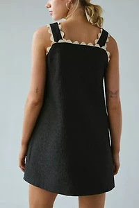 Sister Jane Swallow Hearts Applique Button-Front Mini Dress