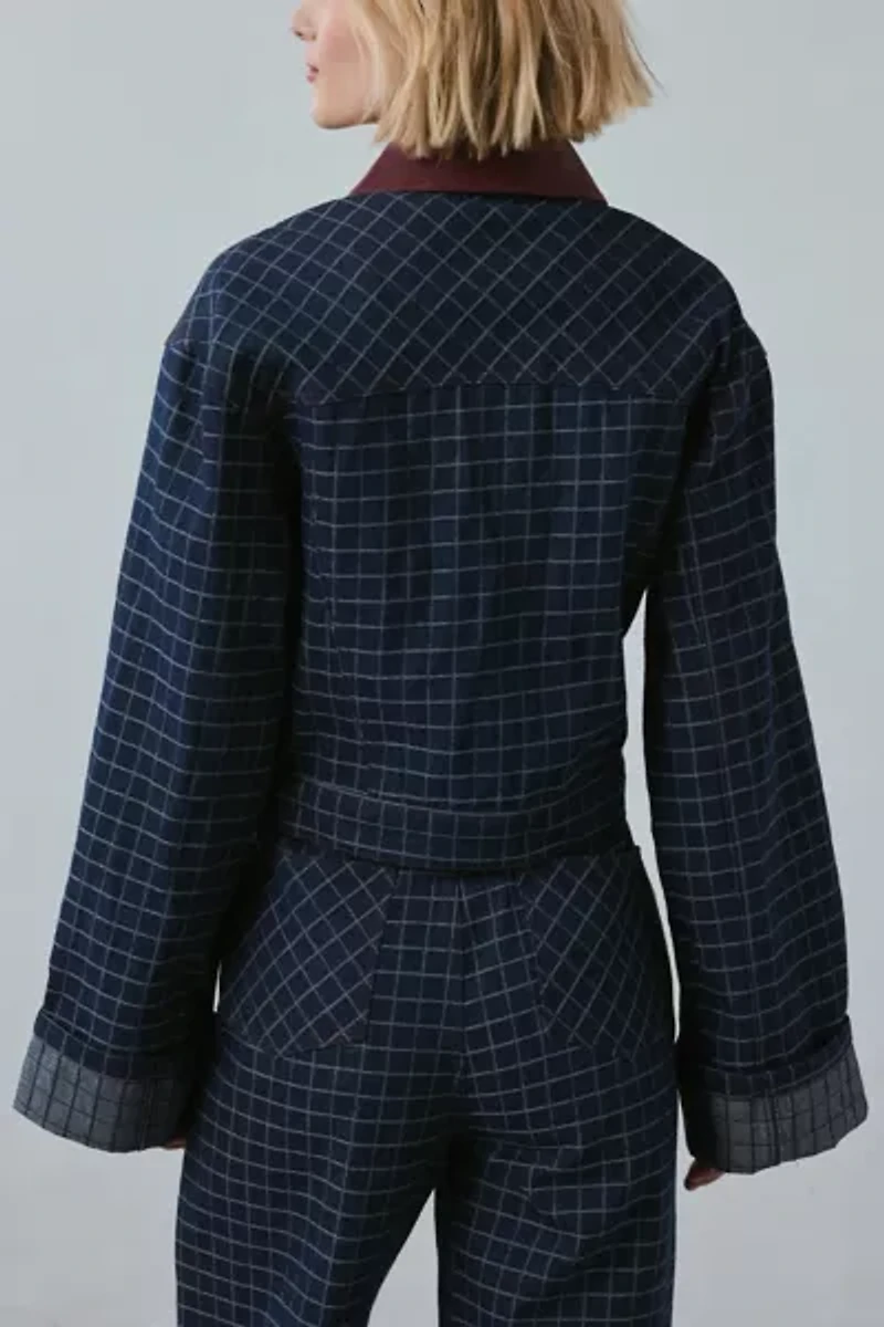 Ghospell Campbell Check Denim Jacket
