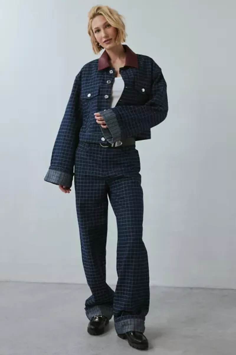 Ghospell Campbell Check Denim Jacket