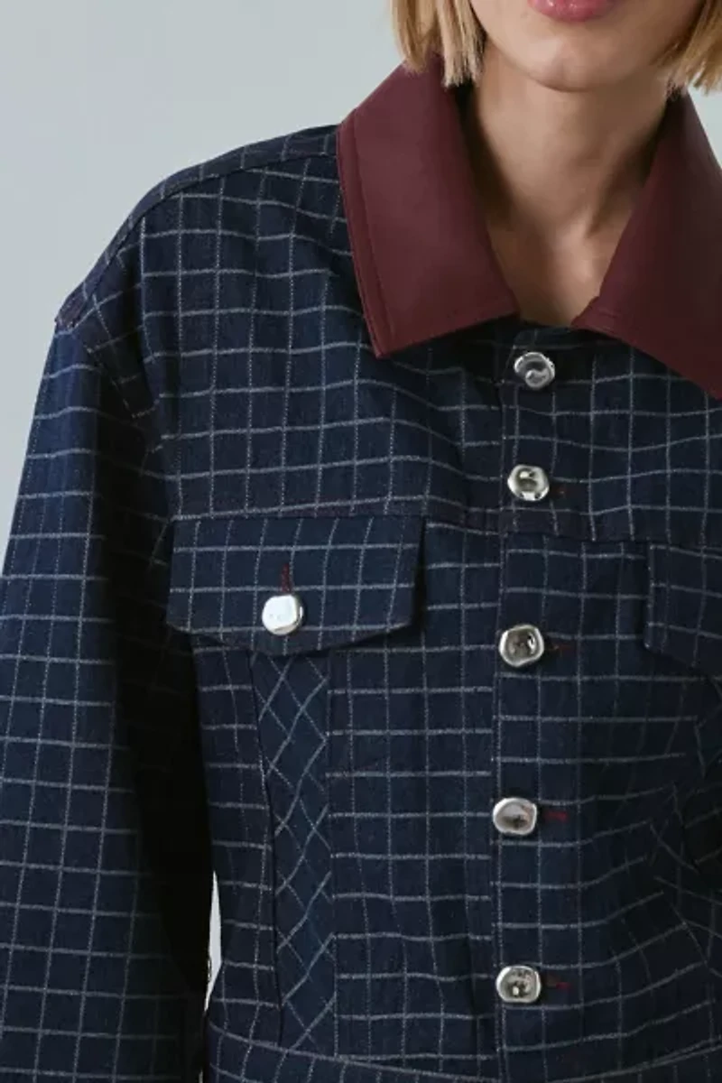 Ghospell Campbell Check Denim Jacket