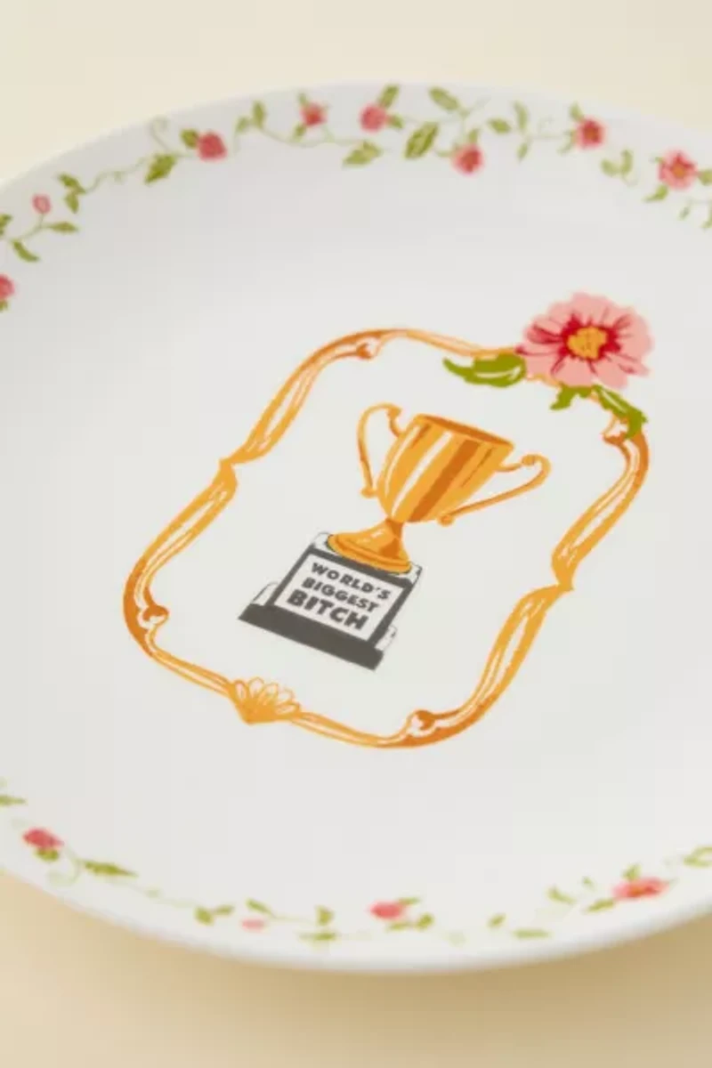 Graphic Printed Ceramic Dinner Plate