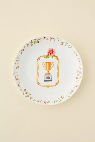 Graphic Printed Ceramic Dinner Plate