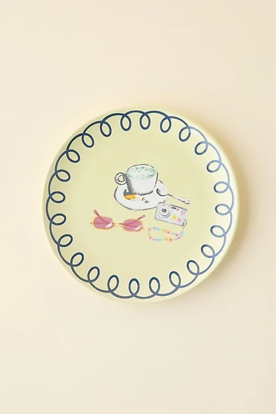 Graphic Printed Ceramic Dinner Plate