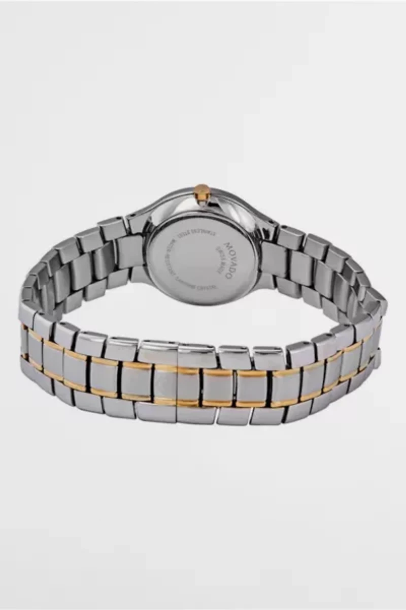 Movado Serio Quartz Black Dial Two-tone Watch