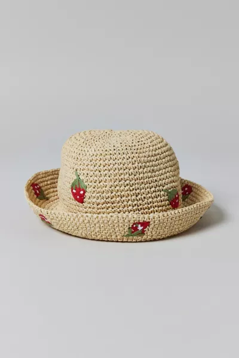 Fruit Woven Straw Bucket Hat