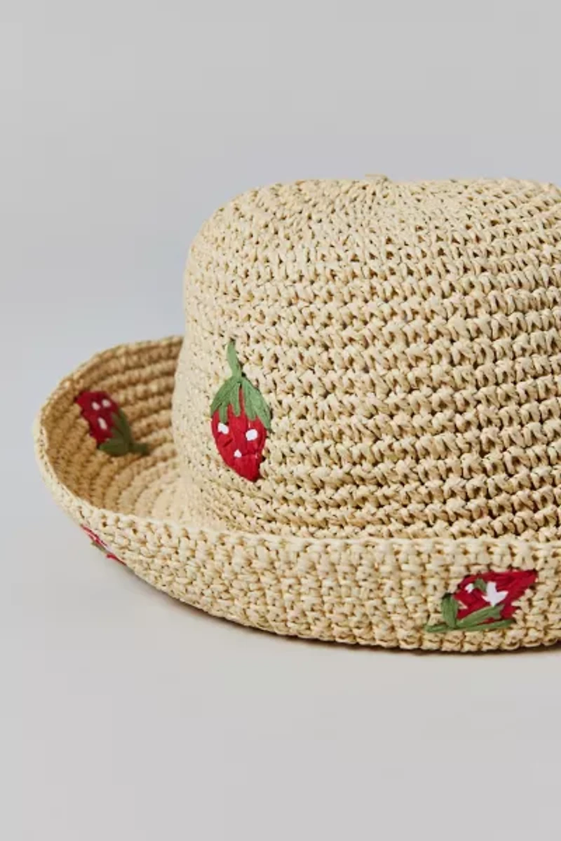 Fruit Woven Straw Bucket Hat