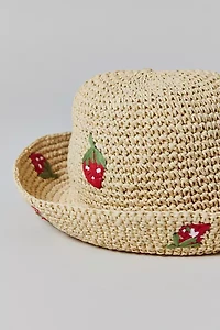 Fruit Woven Straw Bucket Hat