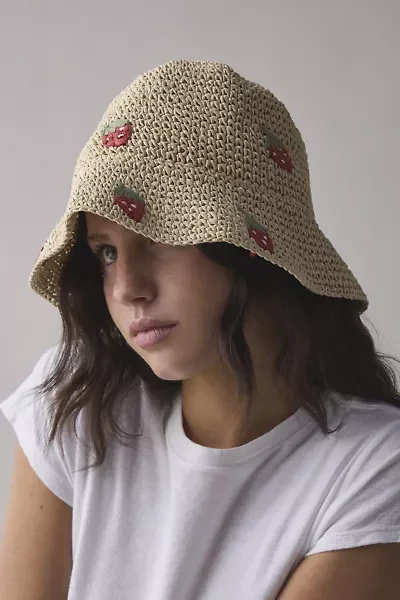 Fruit Woven Straw Bucket Hat