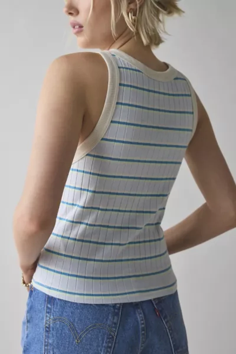 BDG Charli Striped Ribbed Knit Cropped Tank Top
