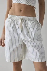 BDG Chelsea Striped Cotton One-Shoulder Crop Top & Longline Short Set