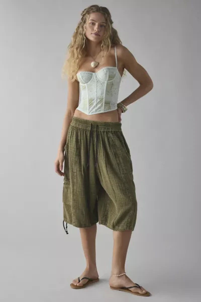Out From Under Aura Lace-Trim Mesh Corset Top