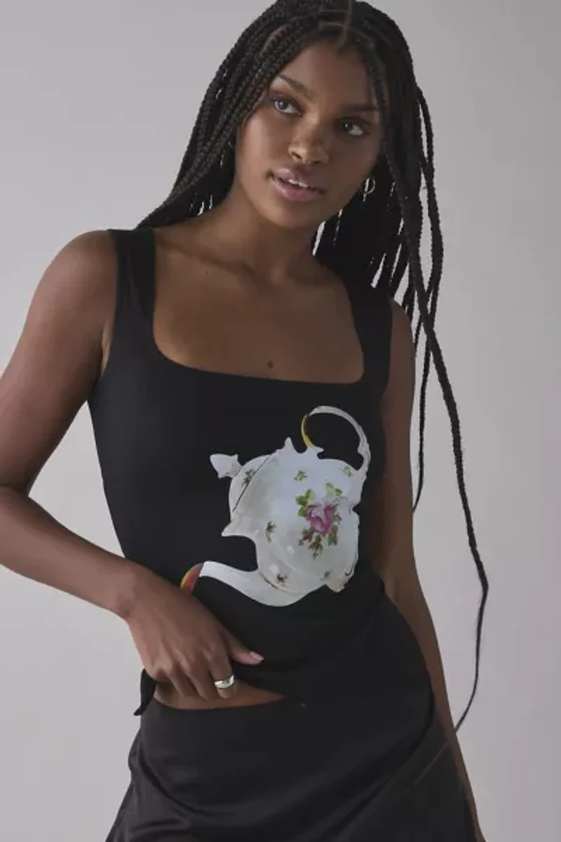 Tyler McGillivary Alice Square Neck Open-Back Tank Top