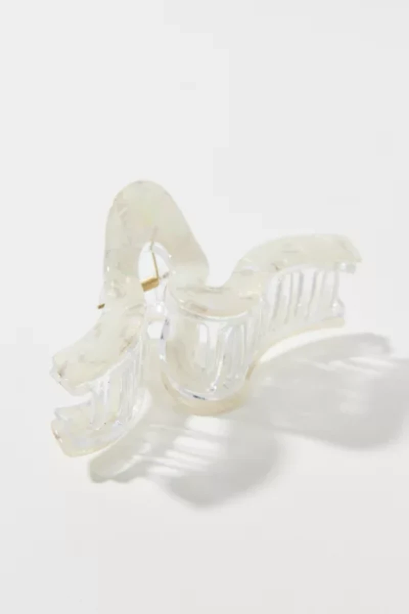 Pearlized Acrylic Wave Claw Clip