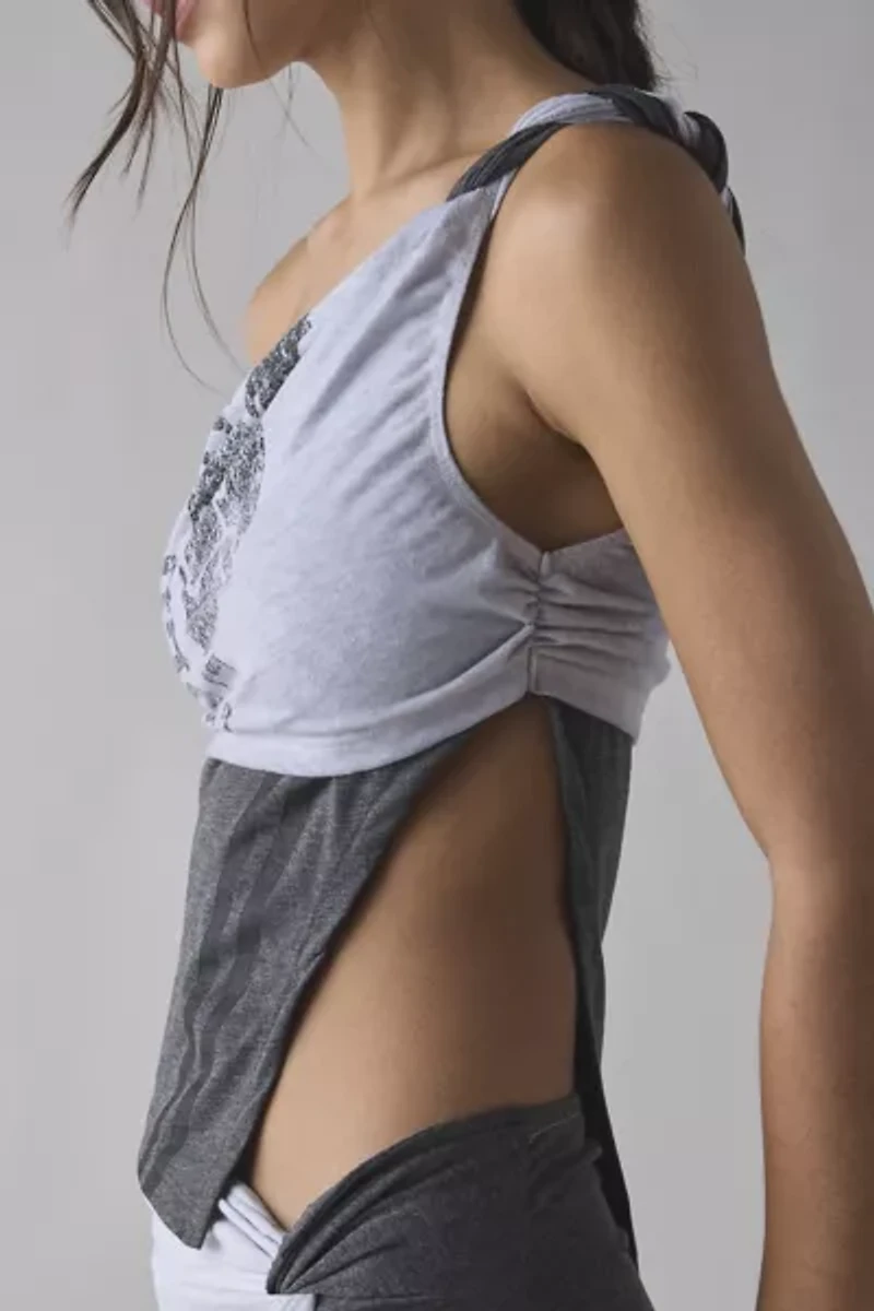 Jaded London Asymmetric Spliced Two-Tee Top