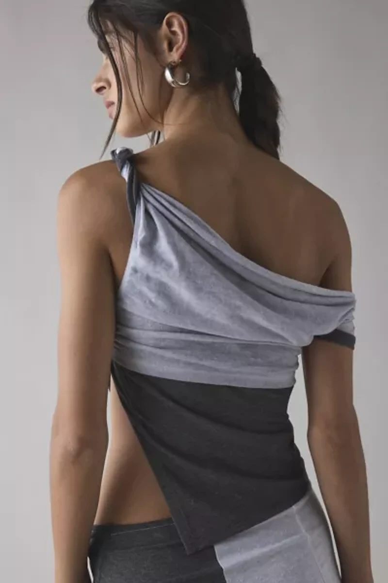 Jaded London Asymmetric Spliced Two-Tee Top