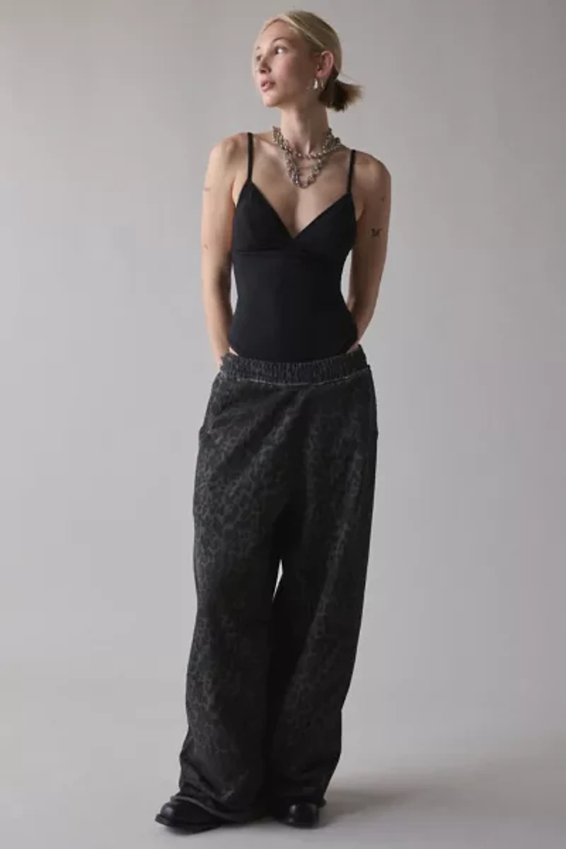 Jaded London Charcoal Leopard Marled Monster Jogger