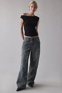 Jaded London Colossus Charm Studded Baggy Jean