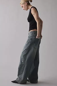 Jaded London Colossus Charm Studded Baggy Jean