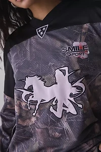 Jaded London Resident Hater Graphic Camo Hockey Jersey