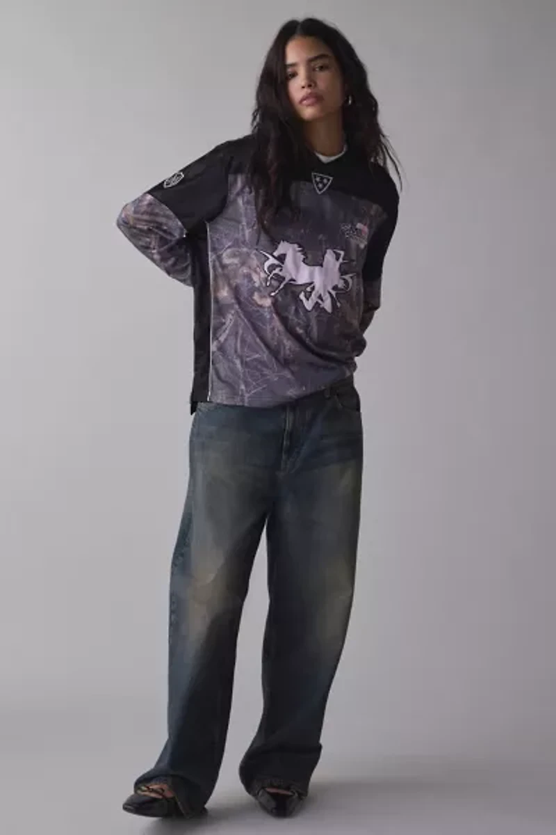 Jaded London Resident Hater Graphic Camo Hockey Jersey