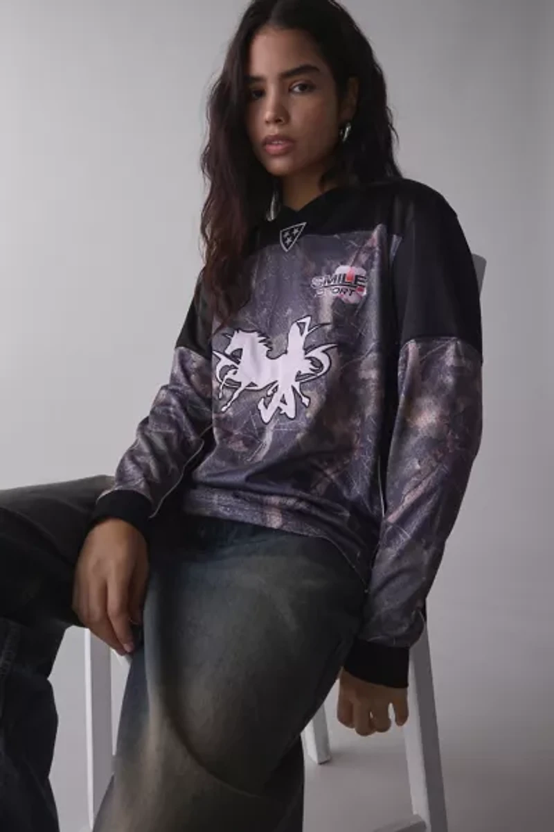 Jaded London Resident Hater Graphic Camo Hockey Jersey