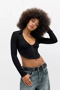Silence + Noise Blake Backless Long Sleeve Top