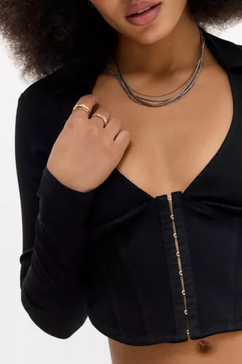 Silence + Noise Blake Backless Long Sleeve Top