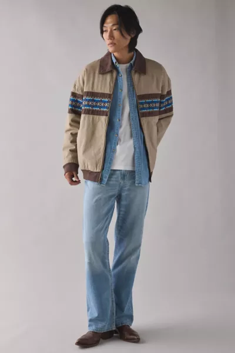 Wrangler Stripe Pattern Bomber Jacket