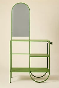 Lucie Iron Mirror Entryway Storage Console