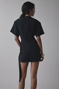 Lioness Martini Draped Belt Short Sleeve Mini Dress