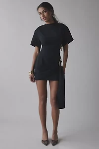 Lioness Martini Draped Belt Short Sleeve Mini Dress