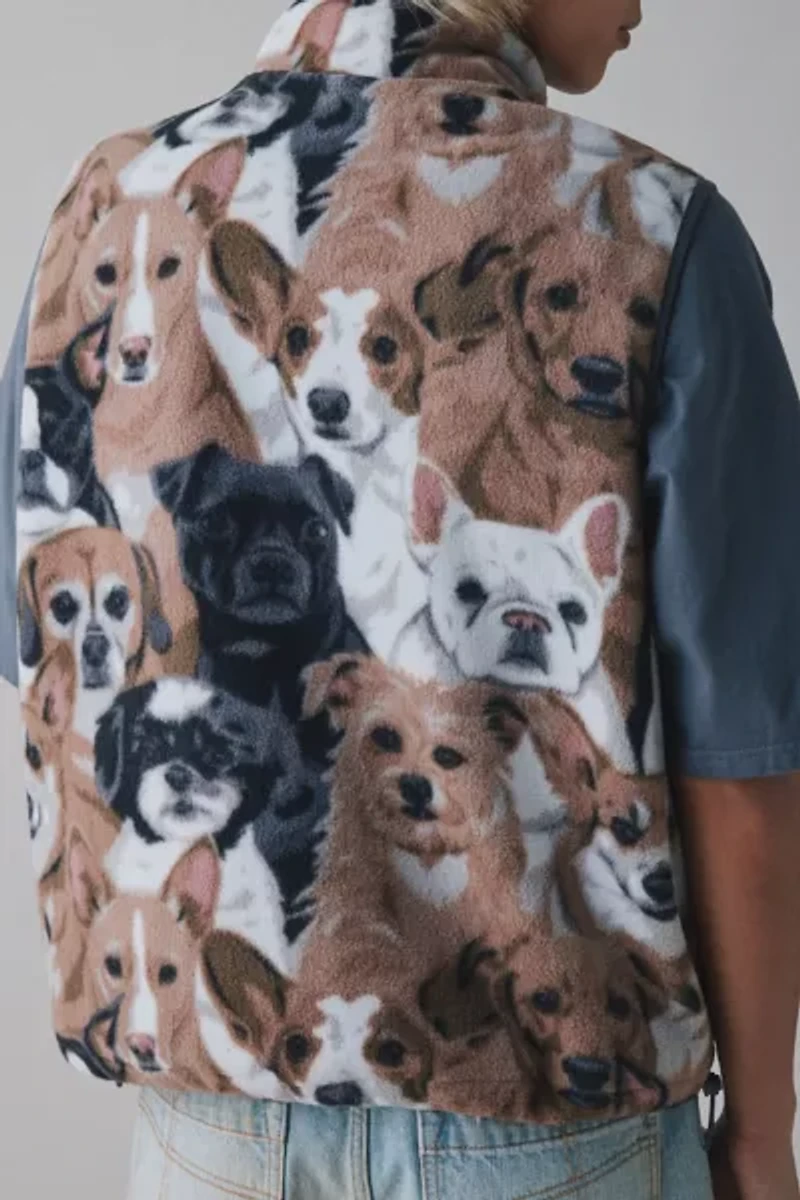 UO Dog Pattern Fleece Vest