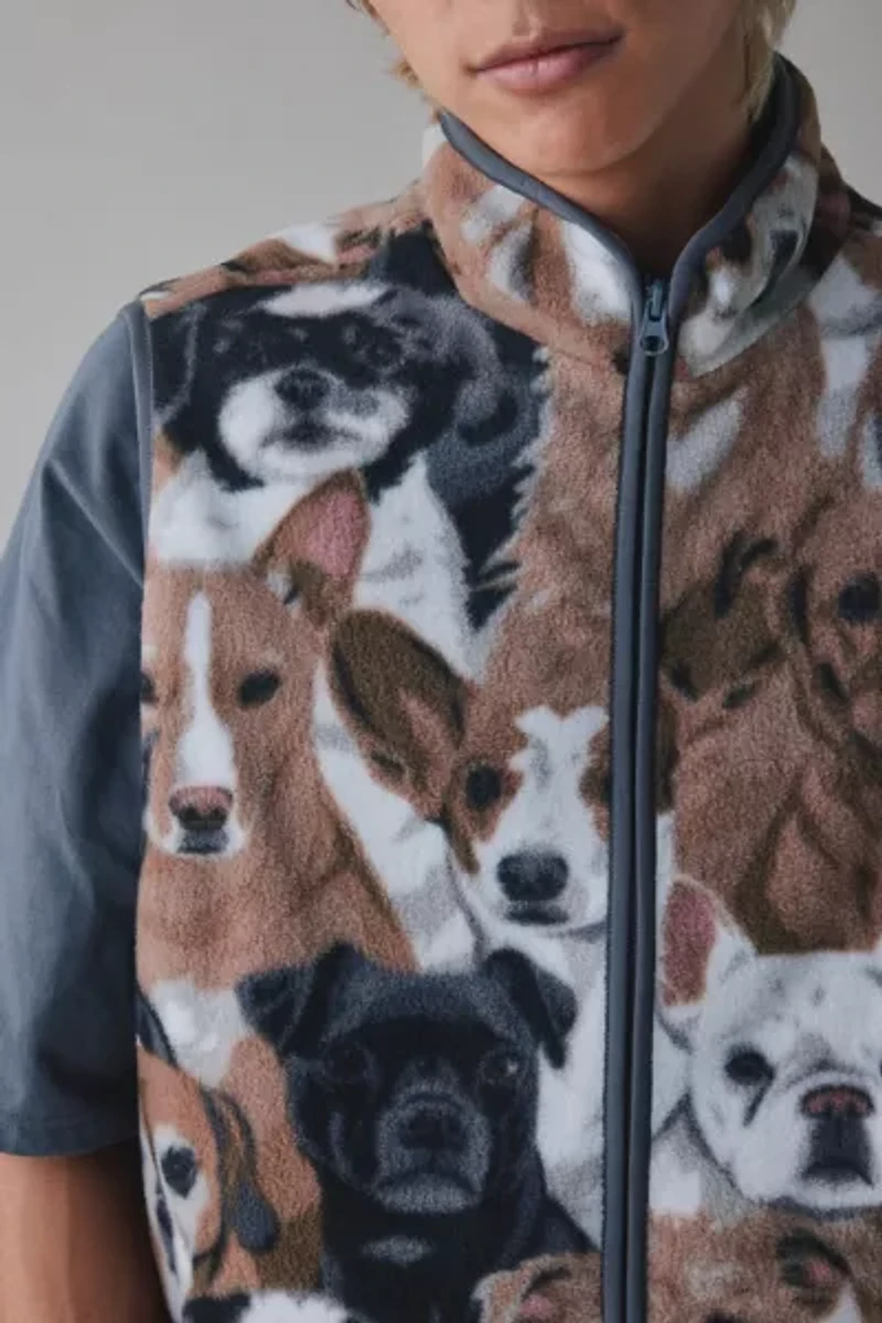 UO Dog Pattern Fleece Vest