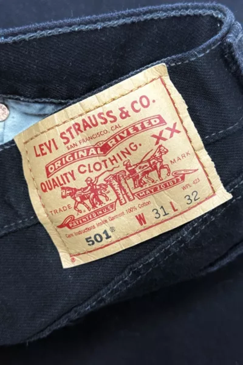 Vintage 1990’s Levi’s® 501 Dark Black Denim Jeans