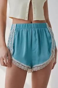 Out From Under Annie Lace-Trim Satin Micro Short