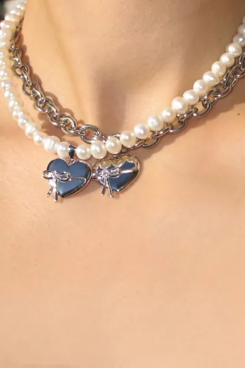 RIMOR The Bow Heart Chain Choker