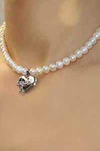 RIMOR The Bow Heart Pearl Choker