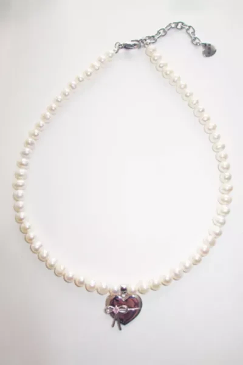 RIMOR The Bow Heart Pearl Choker