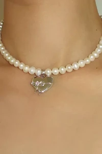 RIMOR The Bow Heart Pearl Choker